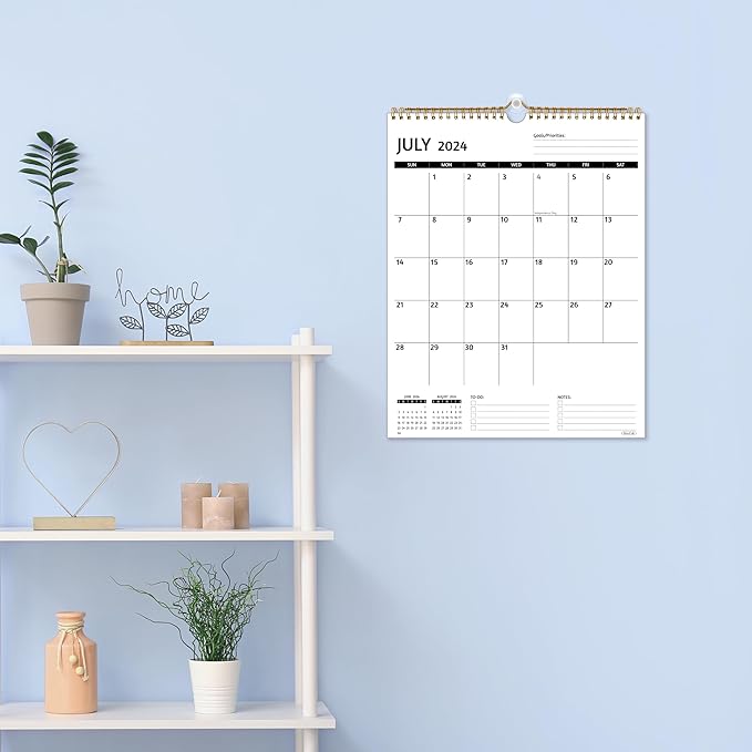 Wall Calendar 2025 – Calendar 2025 Wall, 12 Monthly Calendar, Jan 2024 - Dec 2025, 11.5 x 14.5 In, 2025 Calendar with Large Blocks, Thick Paper, Holidays, To-do ＆ Notes, Great for Organizing
