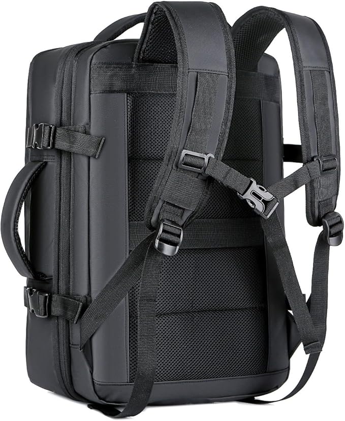 Travel Backpack for Women, Business Anti Theft Water Resistant Durable Scalable Laptop Backpack with USB Charging Port, 17 Inch Computer Bag Rucksack Casual Daypacks, Gifts for Men & Women, Black