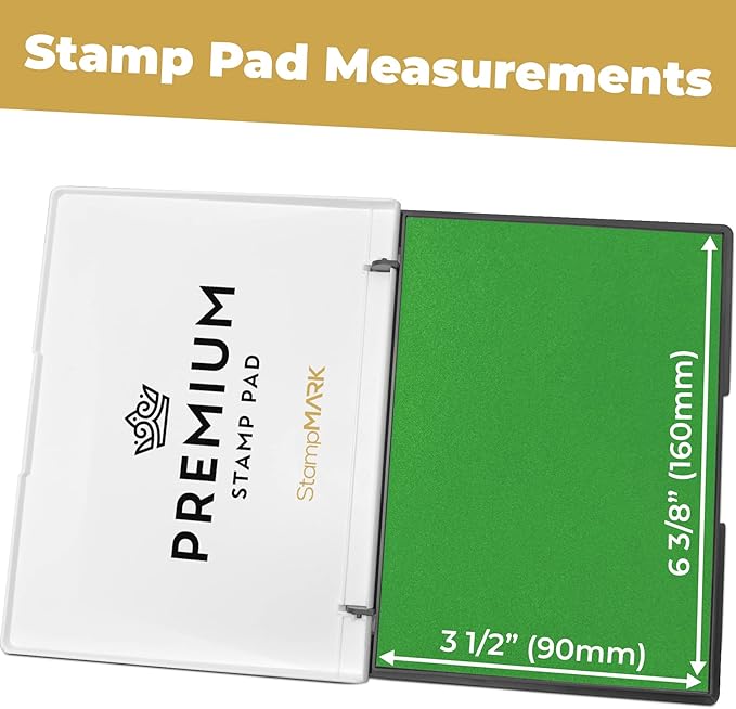 Premium Stamp Pad Large Size 3.5" x 6" - for Traditional Rubber Stamps - Felt Pad Olive Green Color