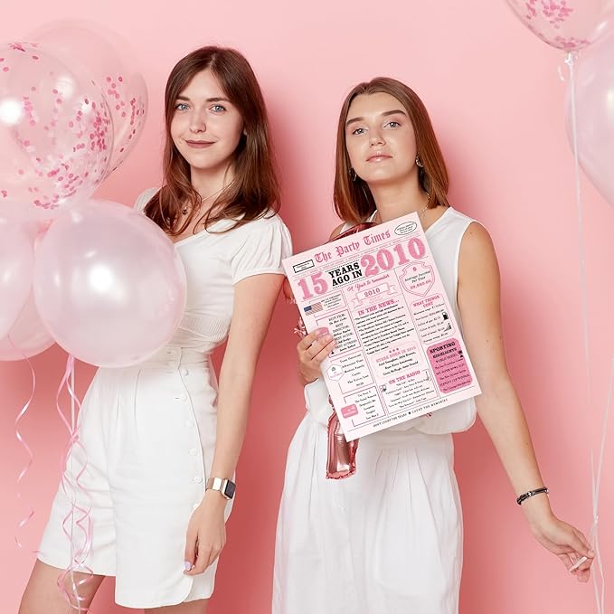 15th Birthday Decorations for Girls，15 Year Old Girl Gifts，15th Birthday Card，15 Year Old Bday Decorations for Daughter Granddaughter Niece