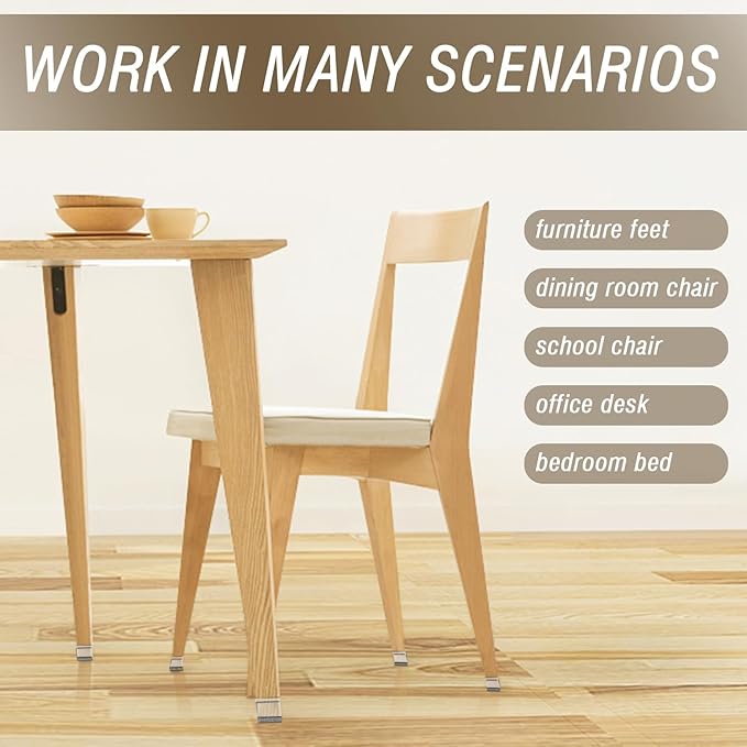 Chair Leg Floor Protectors Rectangle Chair Leg Protectors for Hardwood Floors Silicone Pads Covers to Protect Floors(Clear-40 Pcs, Rectangle M Fit (W:3/4" ~ 1",L:1-1/8"~1-1/2")