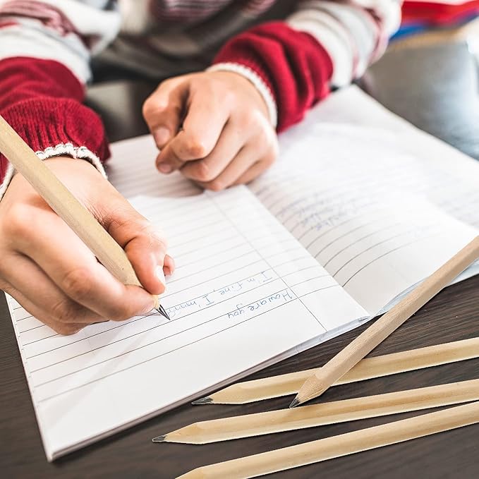 Fumete 260 Pieces Wooden Pencils Bulk No Eraser Hexagonal HB Graphite Unsharpened Natural Wood Pencils Without Erasers for Classroom School Home Office Drawing Sketching Learning