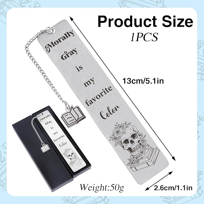 Morally Gray Bookmark Gifts - Book Marks for Reading Women Spicy Funny Gifts for Best Friends Unique Gifts for Book Lovers Bookworm Birthday Thanksgiving Christmas Valentines Day Gifts