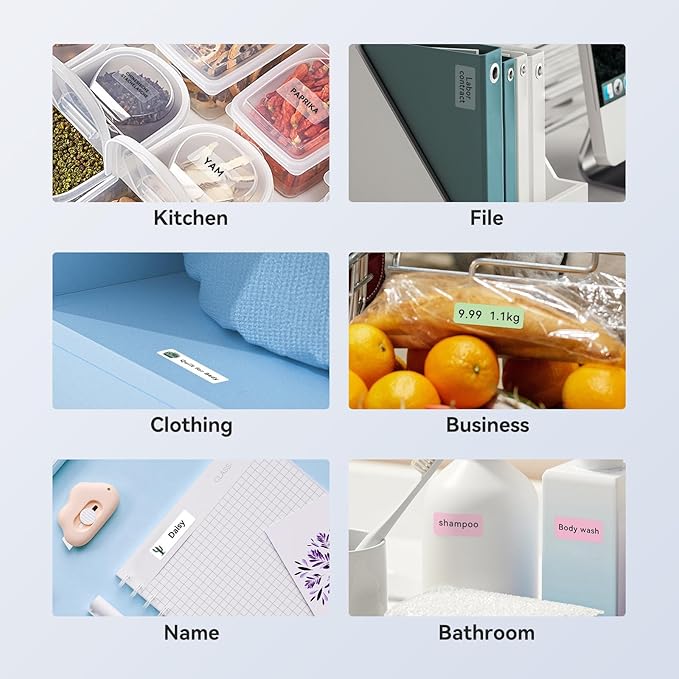 NIIMBOT Label Maker Tape for D11/D110/D101 Label Maker, 14 x 40 mm (0.55'' x 1.57'')-160 Tapes/Roll for Home Office Labeling Tape Replacement, Clear