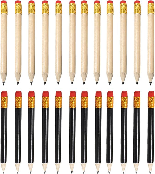 Golf Pencils Bulk,Pre Sharpened Pencils, Mini mall Pencils,Baby Shower Pencils Bridal Shower Pencils Half Pencils(24Pcs)
