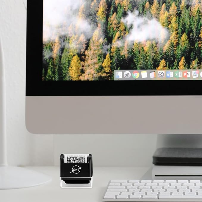 Miseyo Identity Theft Protection Roller Stamp Set - Black (3 Refill Ink Included)