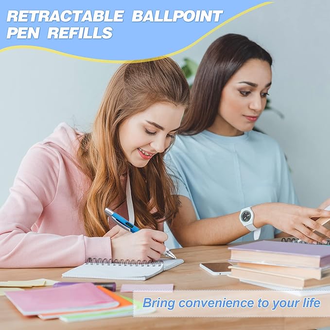 Zonon 30 Pieces Pen Refills Ink Ballpoint Pen Refill 3.9 Inch Replacement Ink Refill Bulk for Retractable Pens Office School Supplies, Medium Point(Black)