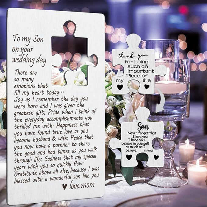 llxxeyopqdxz Son Wedding Gifts From Mom, Engraved Wallet Insert Card for Son on Wedding Day, Groom On Wedding Day Card Gift, Son Wallet Card from Mother, Cute Wedding Gifts for Son,(45)