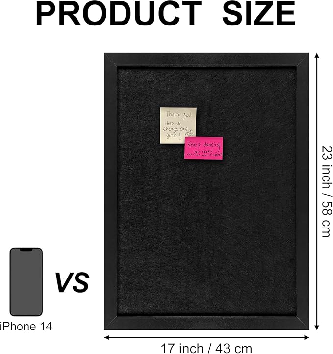 TORASO Cork Board Bulletin Board, Cork Boards for Walls with Pins, Eye Bolts, gaskets, Screws, Pin Board for Office, School and Home (White, 17“x23-1P)