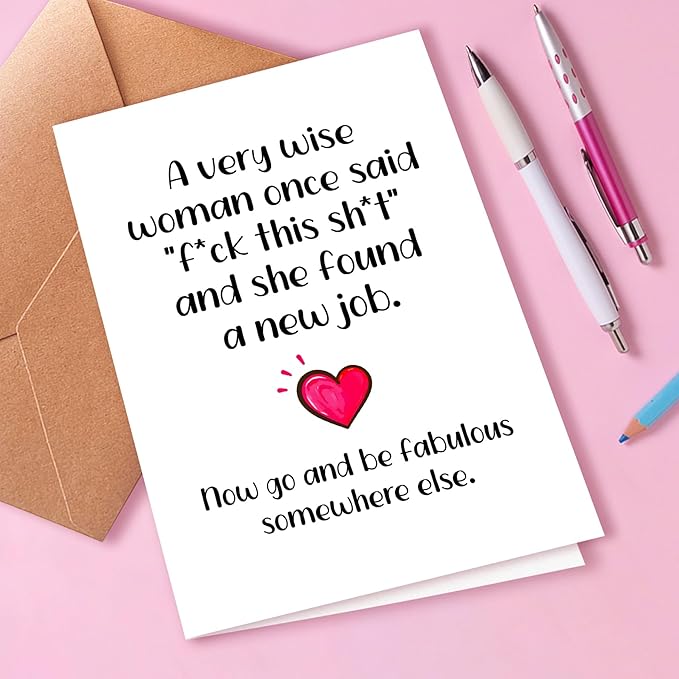 Interesting New Job, Congratulations Card for Bestie, Farewell Card for Colleagues, Friend, Him and Her, Perfect Resignation Gift for Work Friend