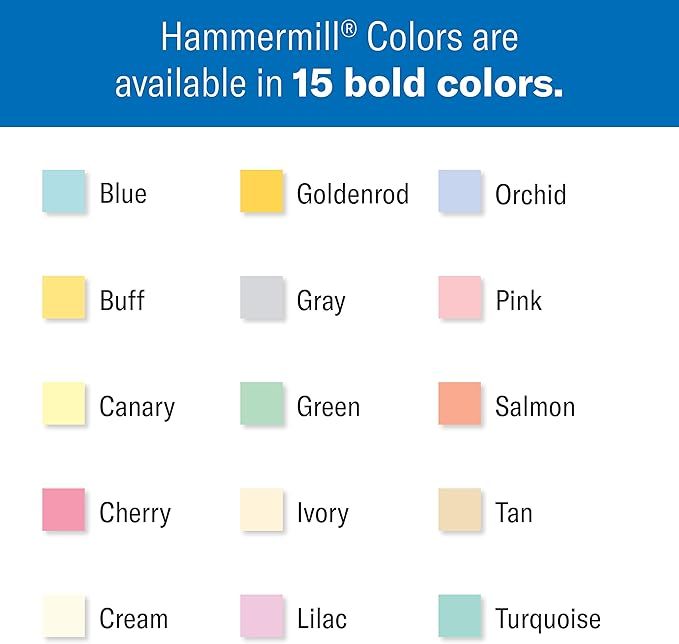 Hammermill Colored Paper, 24 lb Salmon Printer Paper, 8.5 x 11-10 Ream (5,000 Sheets) - Made in the USA, Pastel Paper, 103120C