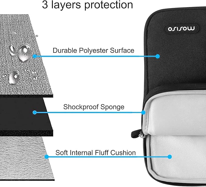 MOSISO Laptop Shoulder Bag Compatible with MacBook Air/Pro,13-13.3 inch Notebook,Compatible with MacBook Pro 14 inch 2023-2021,Polyester Briefcase with Front 3 Rectangle Separate Pockets & Belt, Black