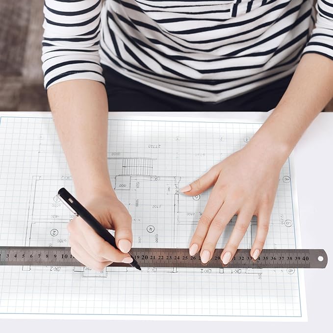 Graph Paper Pad for Blueprint Drawings, Drafting, Engineering Drawing, and Planning - Graph Paper 8.5x11 Blueprint Quadrille Grid Paper Pads with Blue Lines, High Brightness 50 Sheets (1-Pack)