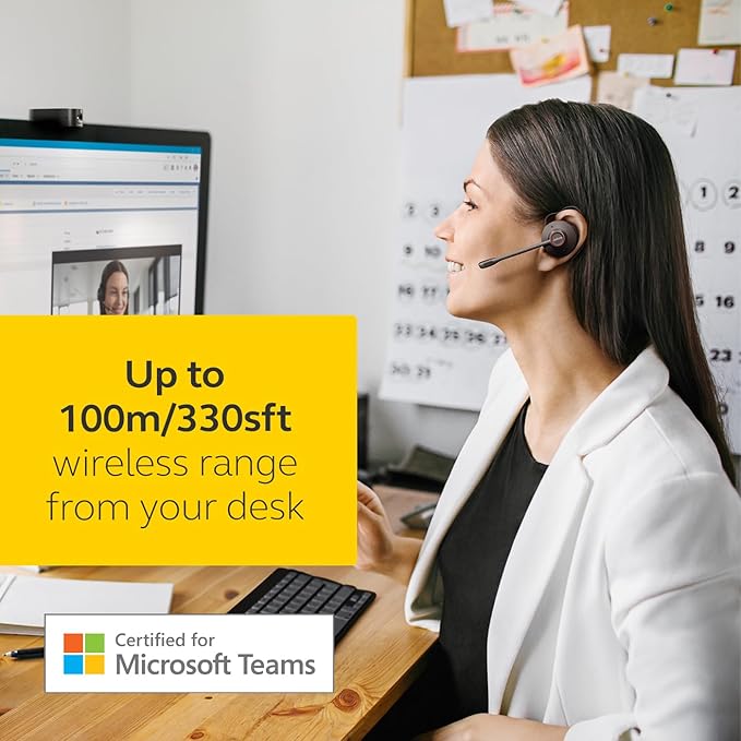 Jabra Engage 75 SE (Second Edition) Wireless Headset, Convertible – Telephone Headset with Industry-Leading Wireless Performance, Advanced Noise-Cancelling Microphone, All Day Battery Life - Black