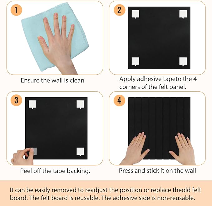 Smarpau Large Cork Board Alternative 12 Pack Felt Wall Tiles for Office 48"x36" Felt Bulletin Boards Tiles Slat Wall Paneling Pin Board Tack Board Alternative Gray