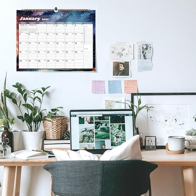 2025 Calendar, Calendar 2024-2025, 18 Months Wall Calendar July 2024 to Dec 2025 Calendar with Julian Dates, 14.8" X 11.5" (Starry Sky)