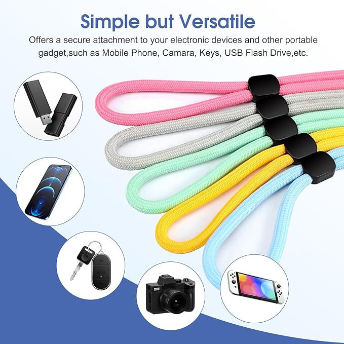 Hand Wrist Strap Lanyard, Adjustable Nylon Colorful for Mobile Phone, Camara, USB Flash Drive, ID Name Tag Badge