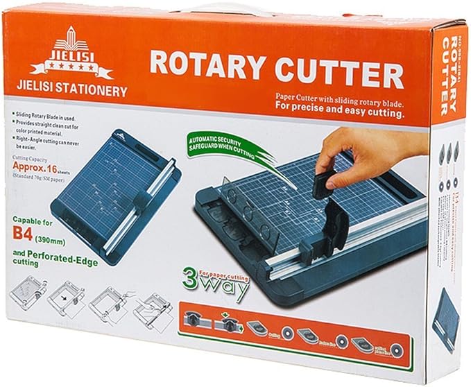 Jielisi 3-Way 12.6 Inch (A4 size) Rotary Trimmer Cutter Perforate & Scallop