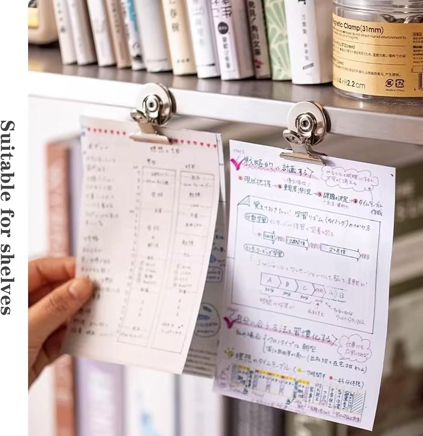 Strong Magnetic Clips, 10 Pack, 1.57 Inch, 40 mm, Sliver, Heavy Duty Refrigerator Magnet Clips, Large Clip Magnets, Office Supplies, Photo Displays