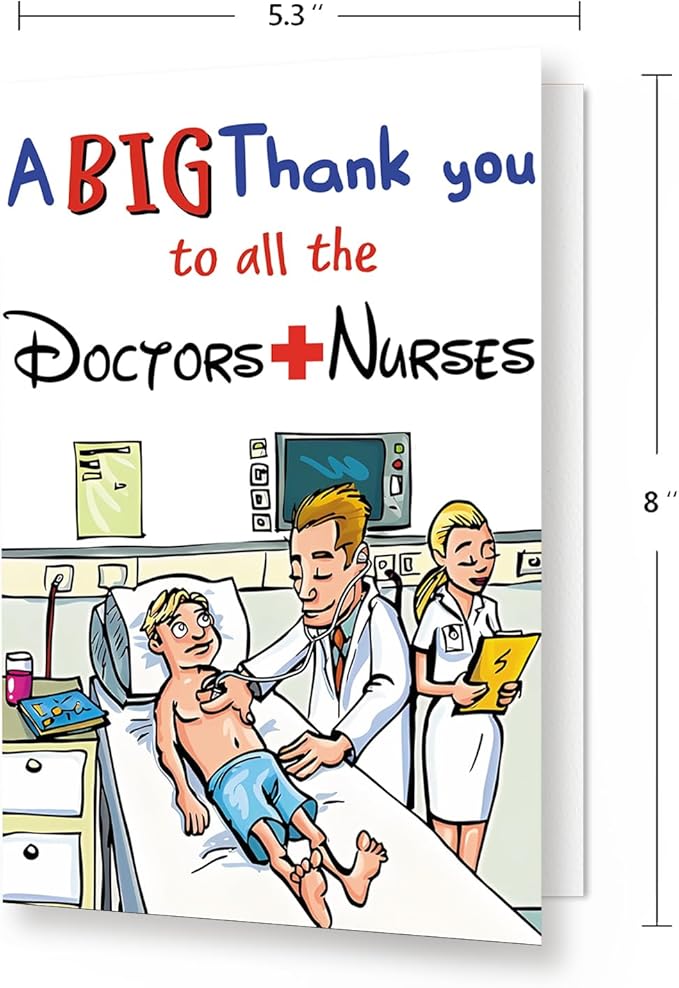 Thank You Card for Doctors and Nurses – Big Thank You to All Healthcare Heroes – Perfect Appreciation Card for Medical Staff, EMTs, and Healthcare Professionals