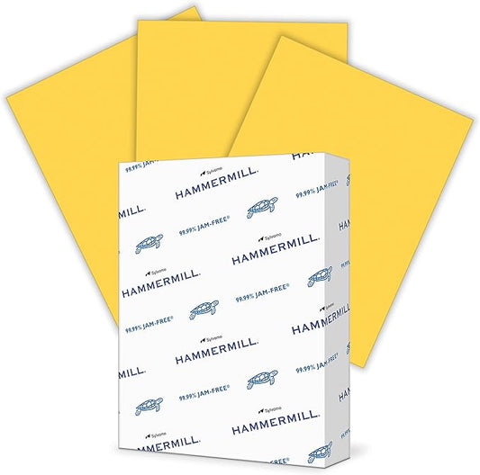 Hammermill Colored Paper, 24 lb Goldenrod Printer Paper, 8.5 x 11-1 Ream (500 Sheets) - Made in the USA, Pastel Paper, 104349R