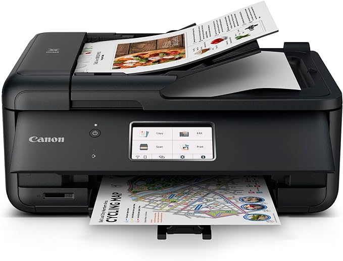 Canon PIXMA TR8620a - All-in-One Printer Home Office|Copier|Scanner|Fax|Auto Document Feeder | Photo, Document | Airprint (R), Android, Black, Works with Alexa