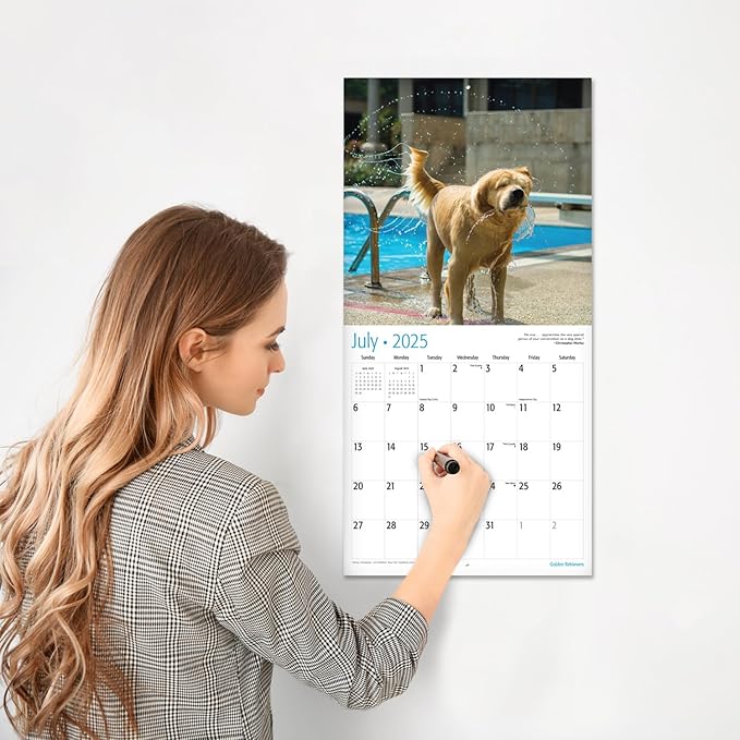 RED EMBER Select - Golden Retrievers 2025 Wall Calendar 12 Month | 12" x 24" Open | Thick & Sturdy Paper | Giftable | Calendar 2025