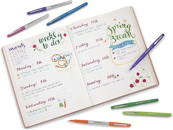 Paper Mate® Flair® Porous-Point Pens, Medium Point, 1.0 mm, Assorted Ink Colors, Pack Of 4 Pens