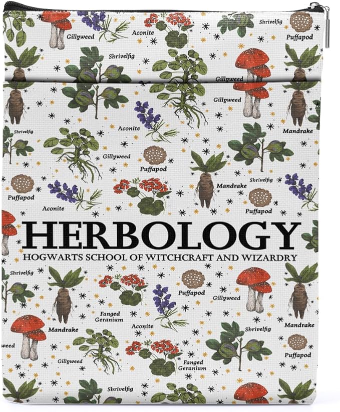 Magic Stuff Herbology Magic Book Sleeve Gardening Book Cover Book Lovers Gifts Book Club Gifts Wizard Book Protector Book Gifts for Readers Women Her Plant Lovers Magic Lover Graduation Birthday Gifts