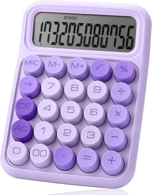 Mr. Pen- Mechanical Switch Calculator, 12 Digits, Large LCD Display, Purple Calculator Big Buttons, Mechanical Calculator, Calculators Desktop Calculator, Cute Calculator, Aesthetic Calculator