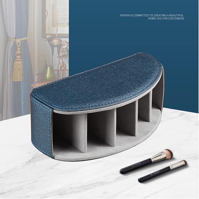 Remote Control Holder, Leather 5 Rooms Desk Organizer and Decorations for Living Room, Bedside Table Remotes Caddy for TV Controllers/ Makeup Brush Pen/ Office Stationery/ Art Supplies/ Eyeglasses