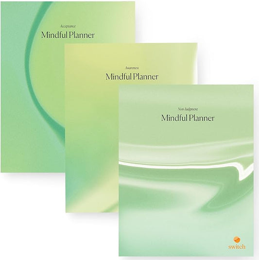Switch Research Complete Mindfulness Planner Bundle - 3 Planners - Evidence-Based Life Organizer Set - 93-Day Goal Planner Collection to Develop Radical Acceptance - Daily planner With Prompts Bundle
