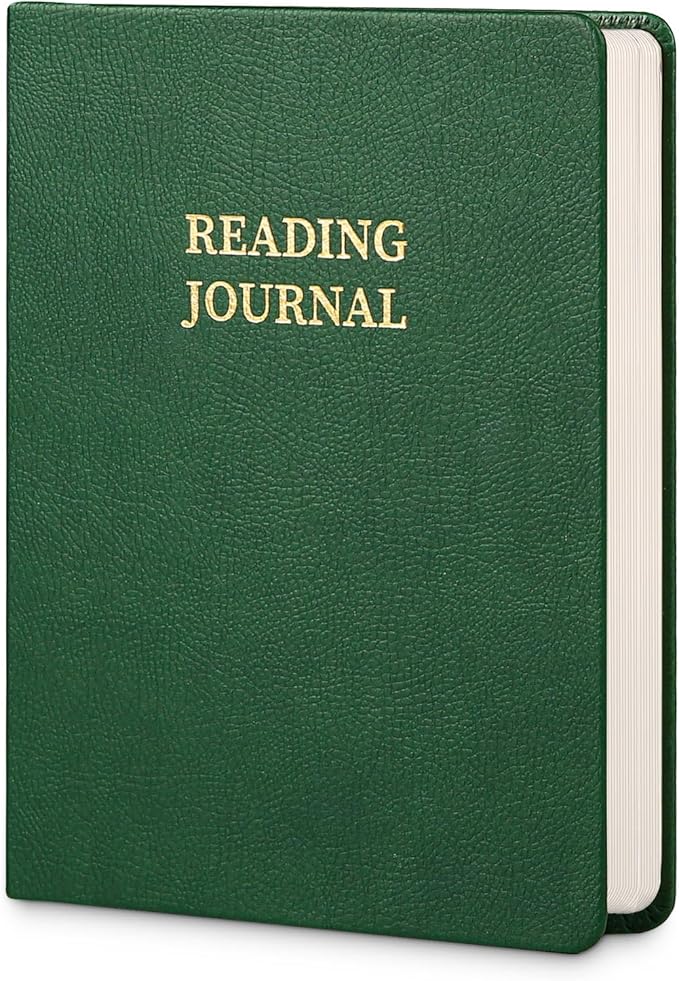 Reading Journal Book Lovers Gifts Hardcover Leather Readers Log Track Reading with 121 Book Reviews