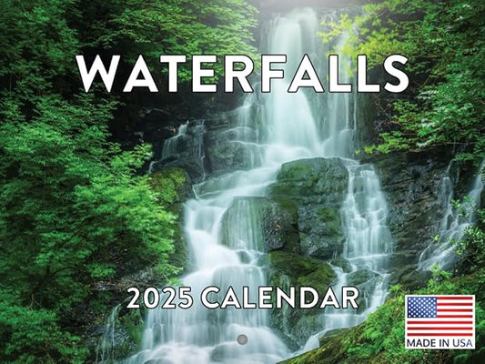 Waterfall Calendar 2025 Waterfalls Monthly Wall Calender 12 Month | American Made In The USA