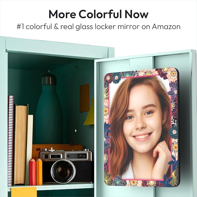 Locker Mirror Magnetic for Girls and School Locker, Strong Magnetic Mirror for Locker, Magnet Mirror for Locker, Locker Accessories, 1 Pack, 5 inxh x 7 inch