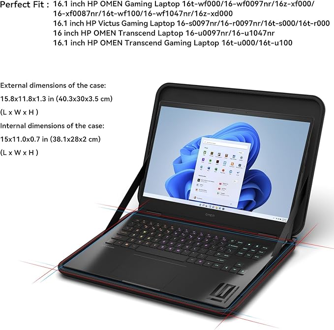Smatree Hard EVA Protective Sleeve Case Compatible for 16.1 inch HP OMEN Gaming Laptop 16/16t/16z, for 16.1 inch HP Victus Gaming Laptop 16/16t, for HP OMEN Transcend Laptop 16-u0097nr Sleeve(A1550)