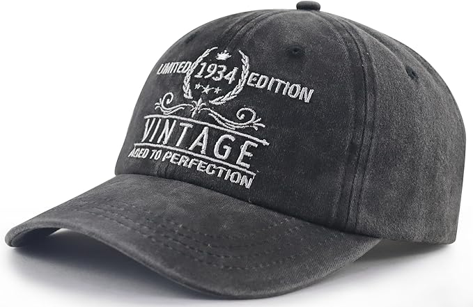 Goyklrb Limited Edition 1935 Baseball Hats for Men Women, Adjustable Cotton Embroidered 90th Birthday Baseball Cap