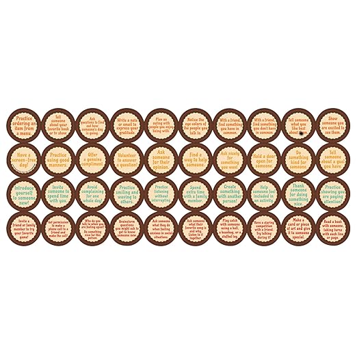 Really Good Stuff Classroom Social Interaction Chips – Set of 40 – Practice Social Skills & Communication with Others –Encourage Confidence – Social-Emotional Learning – SEL for the Home and Classroom