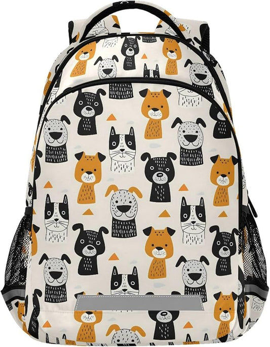 MNSRUU Laptop Backpack with Chest Strap, Cute Dogs School Backpack, Travel Hiking Backpack for Boys Girls Teen Adult, Rucksack, Knapsack