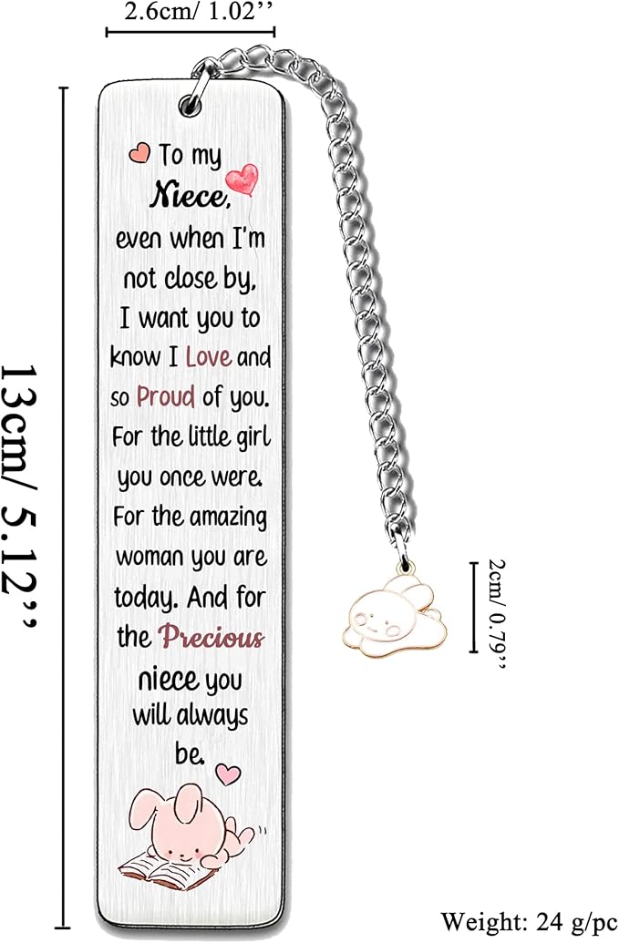 Niece Bookmarks Birthday Gift Christmas Encourage Bookmark Teens Graduation Distance Farewell Back to School Present Appreciate Reminder Go to University I Love Proud of You Keepsakes from Aunt Uncle