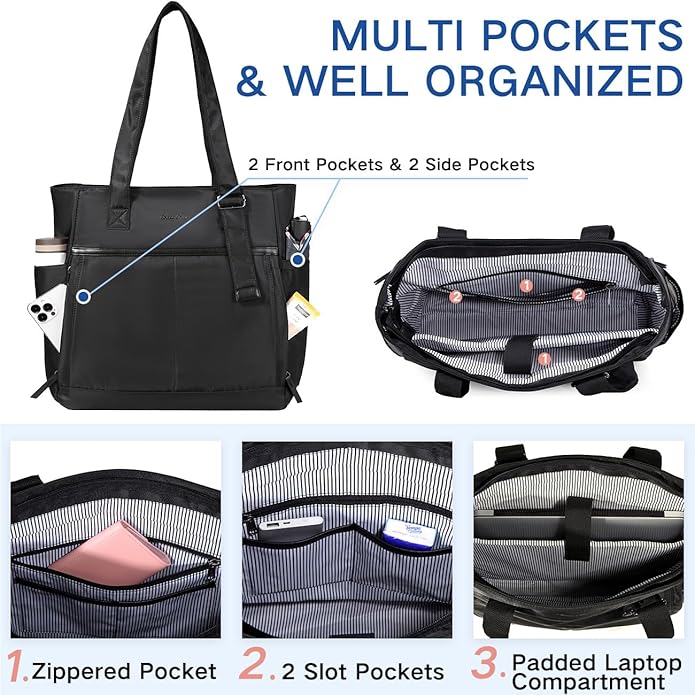 Chase Chic Laptop Bag for Women, Trendy Work Tote Bag Ladies 15.6 inch Computer Bag Fashion Business Handbag for Travel