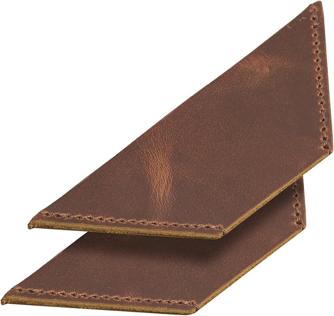 Londo Genuine Leather Handmade Bookmark (Set of 2) (Triangle, Light Brown)