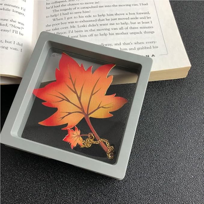 Bookmarks for Book Lovers Book Marks for Reading Women Birthday Graduation Christmas Gifts for Her Cute Metal Bookmark Book Markers Stocking Stuffers for Teens (Maple Leaf)
