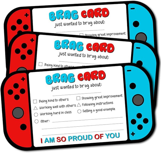Video Game Theme Positive Brag Card, Teacher Mail for Elementary Classroom Rewards to Students