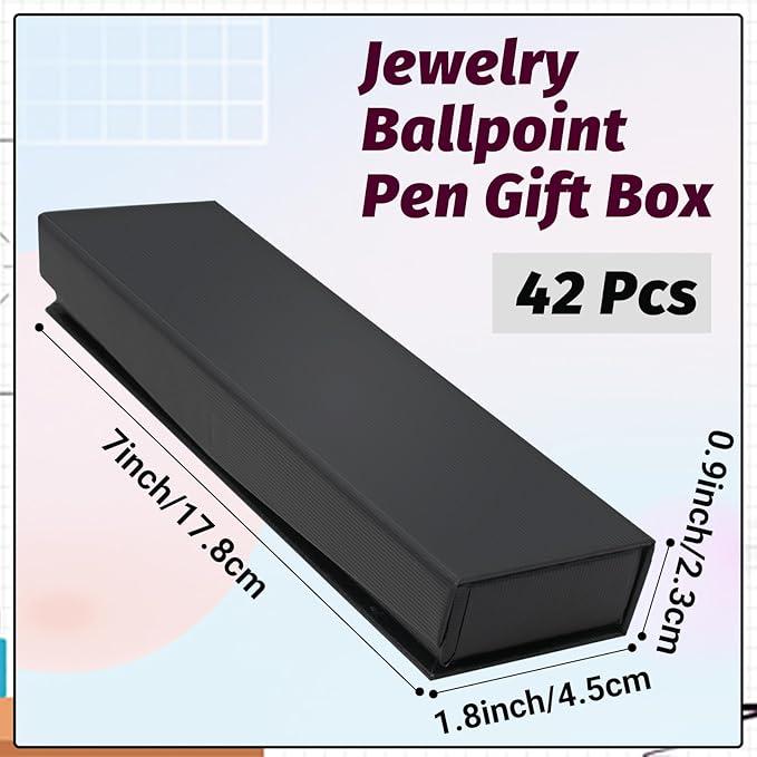 42 Pcs Pen Gift Boxes Empty Black Ballpoint Pen Gift Box with Cushion Pen Jewelry Display Box Empty Present Collection Cases for Birthday Souvenir Business Gifting Office Supplies
