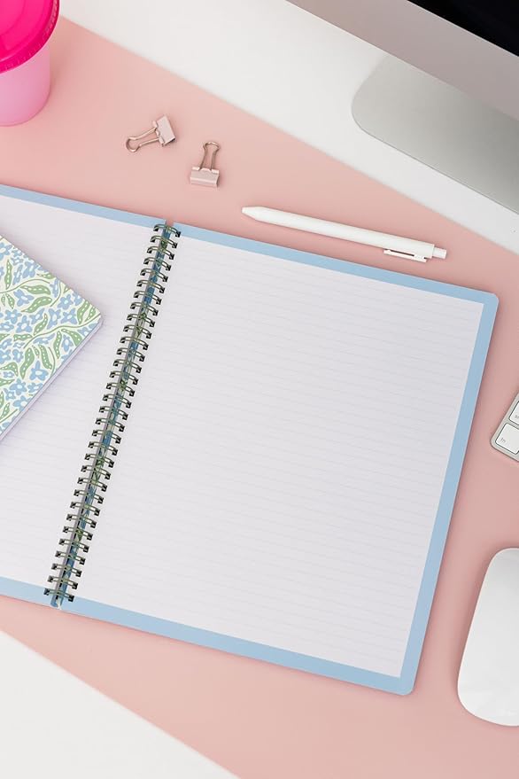 Steel Mill & Co Cute Large Spiral Notebook College Ruled, 11" x 9.5" with Durable Hardcover and 160 Lined Pages (Sunflower)