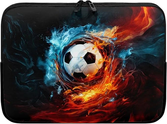 Football Lap Top Case for Men Boys 10 inch Laptop Sleeve Water and Flame Computer Sleeve Bag Portable Laptop Protector with Multiple Uses Ideal Gifts for Women Girls Tablet Bag Briefcase