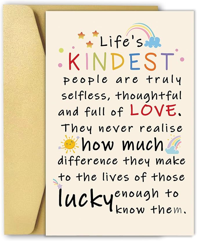 OJsensai Funny Thank You Card for Him Her, Best Appreciation Gifts for Women Men, Colorful Friend Friendship Gifts