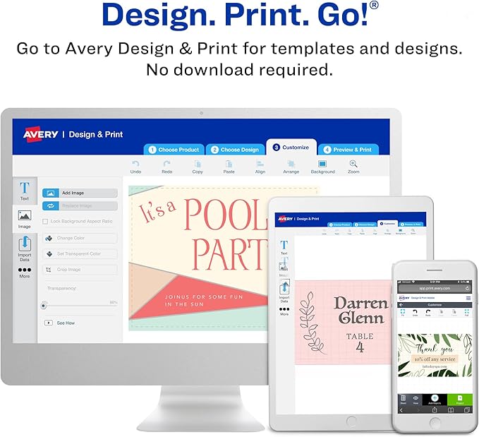 Avery Postcards with Metallic Gold Borders, 3-15/16" x 5-3/16", 40 Total, Laser/Inkjet Printable Postcards (3329)