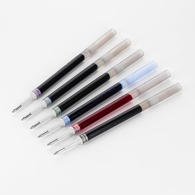 Pentel Refill Ink - For EnerGel Gel Pen, 0.7mm Metal Tip, Medium, Assorted Color Inks, Pack of 6 Refills (LR7-6M)